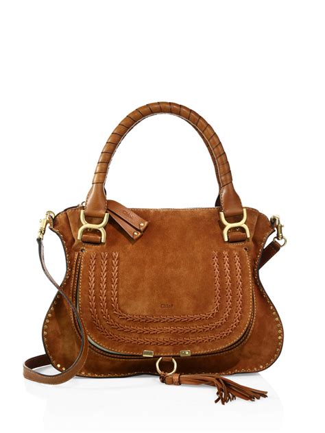 chloe marcie medium satchel with strap|chloe marcie suede.